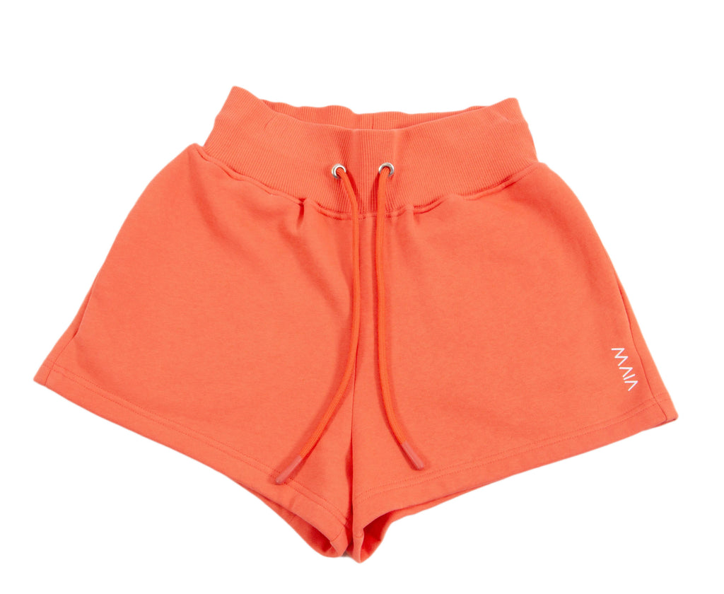 Kadın Turuncu Renkli Sweatshirt Şort Takım