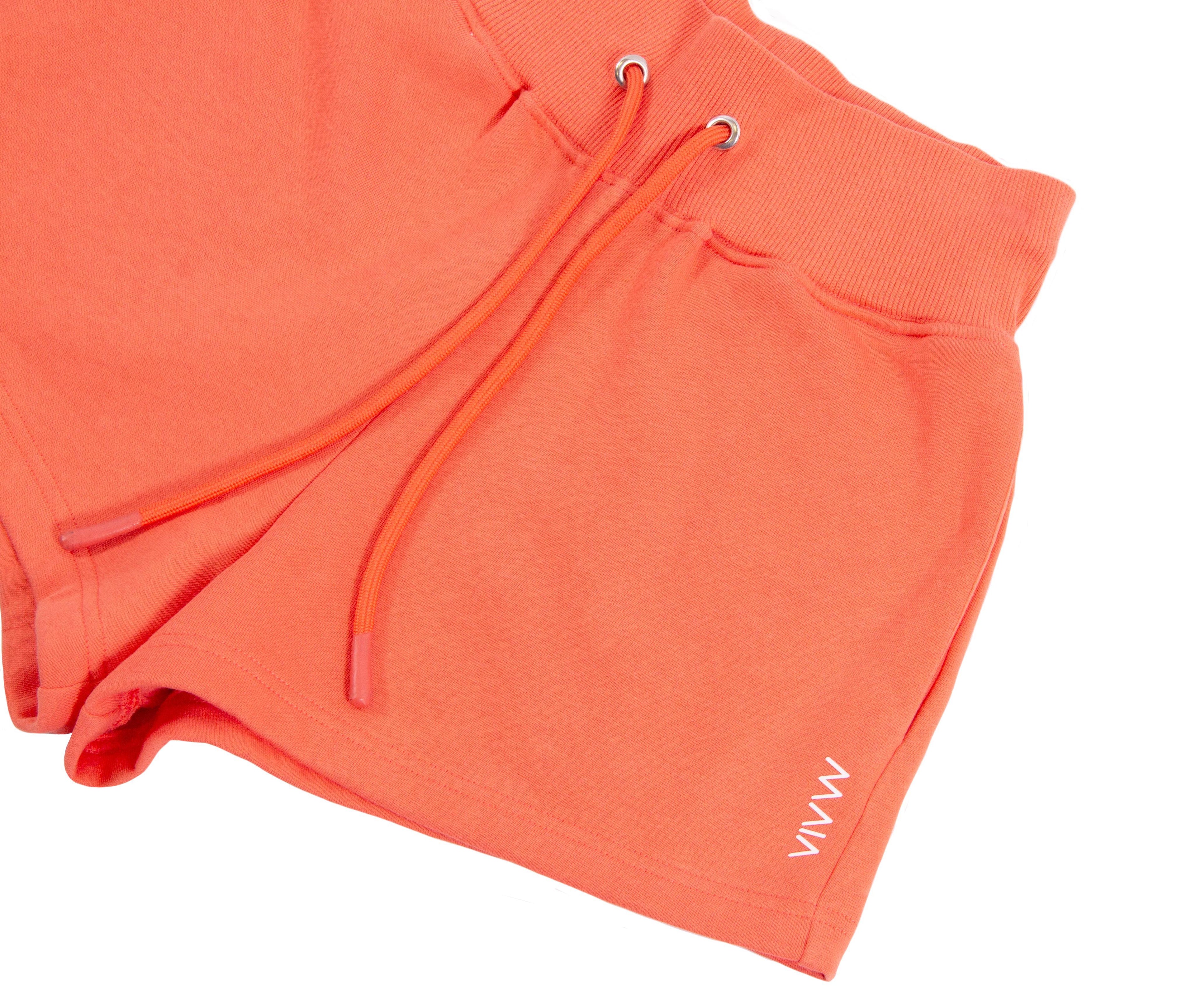 Kadın Turuncu Renkli Sweatshirt Şort Takım