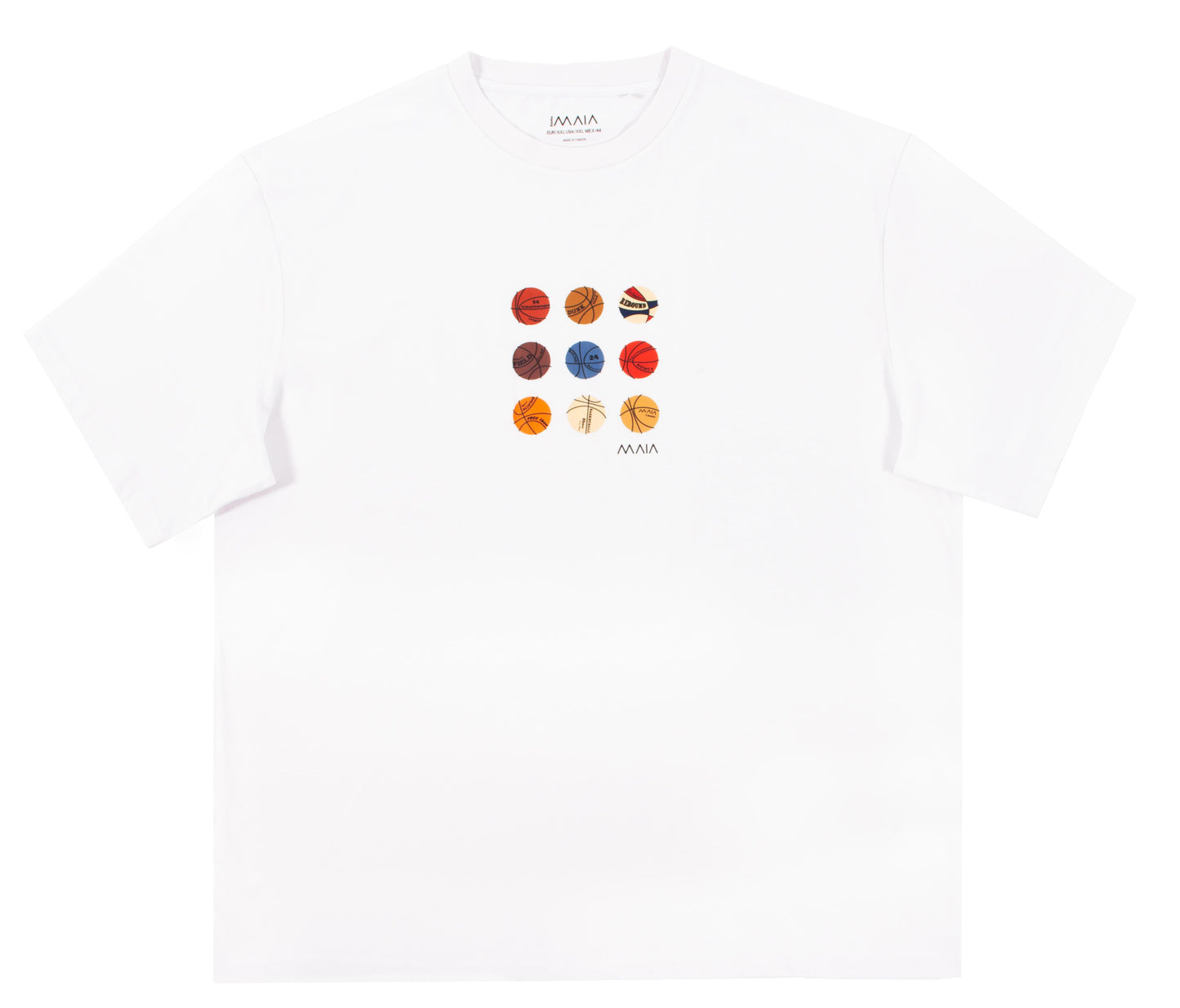 Erkek Beyaz Renkli Basketball Oversize T-shirt
