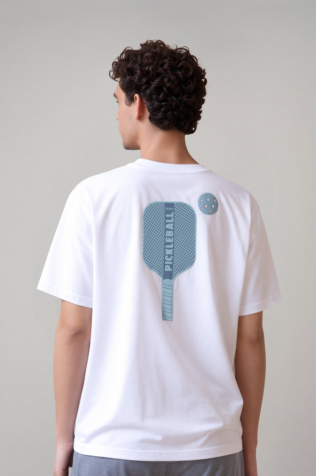 Erkek Pickleball Sırt Baskılı Oversize T-shirt
