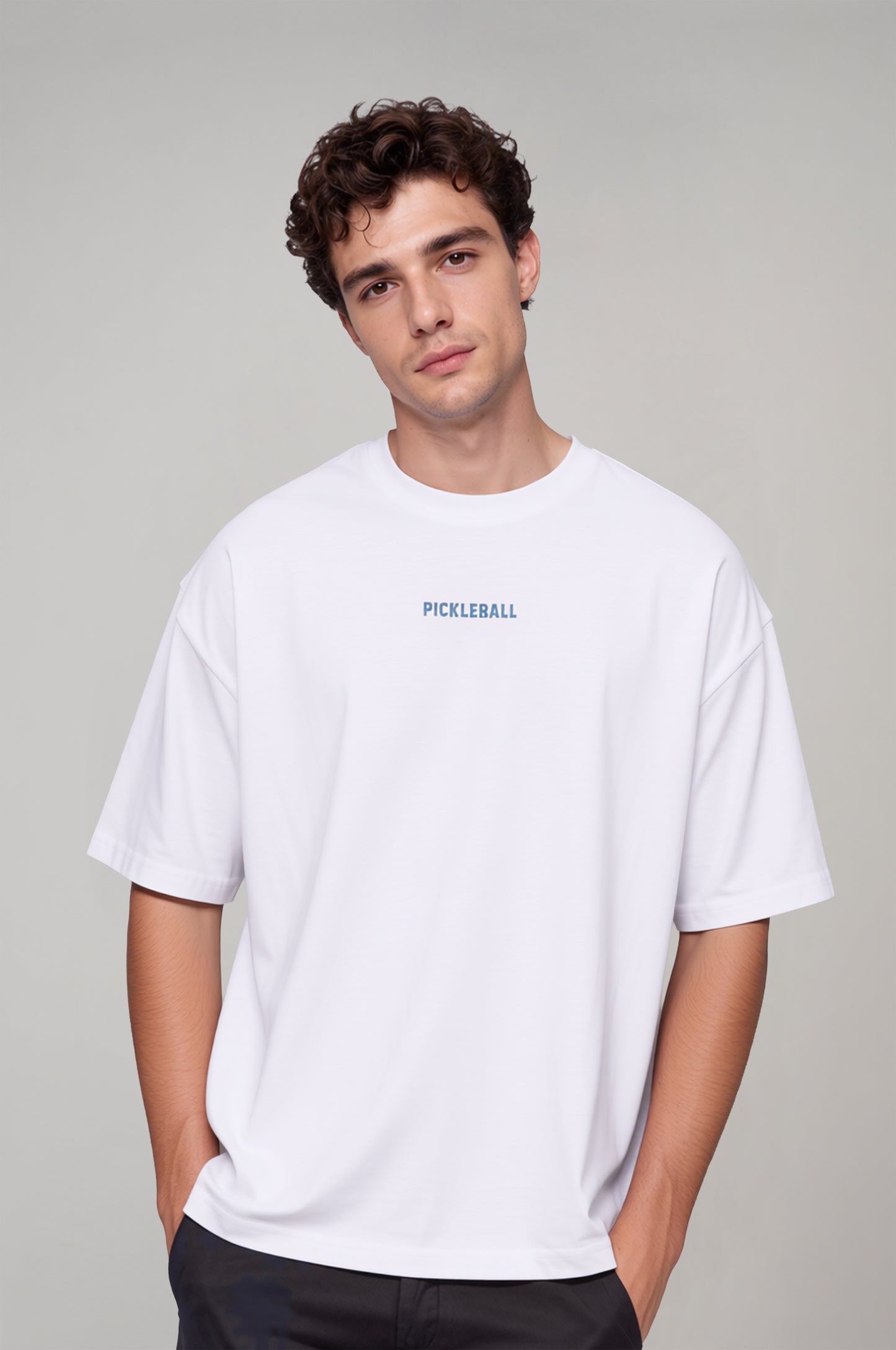 Men's Pickleball Back Print Oversize T-shirt 