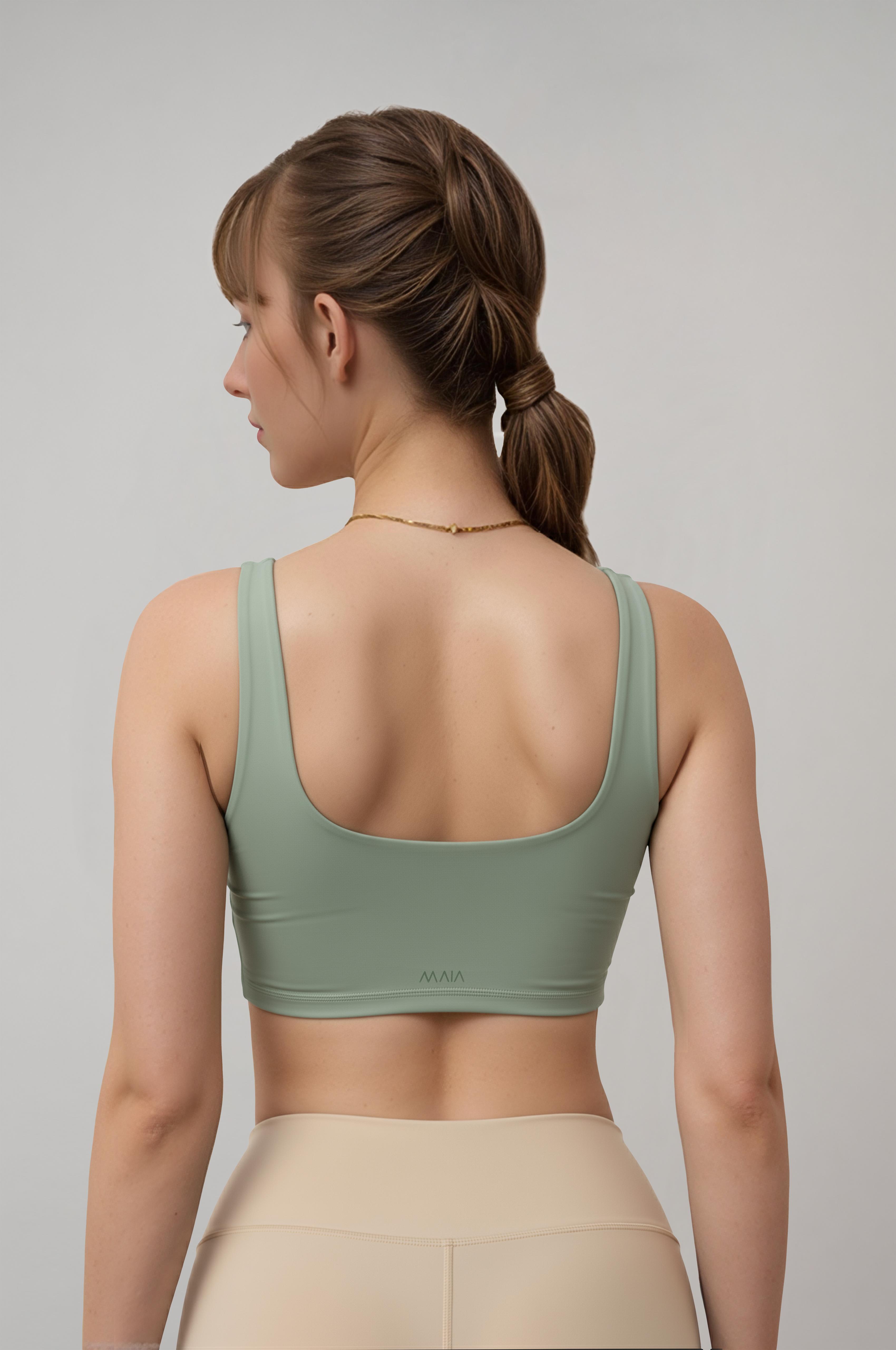 Kadın Yeşil Renkli Crop Atlet