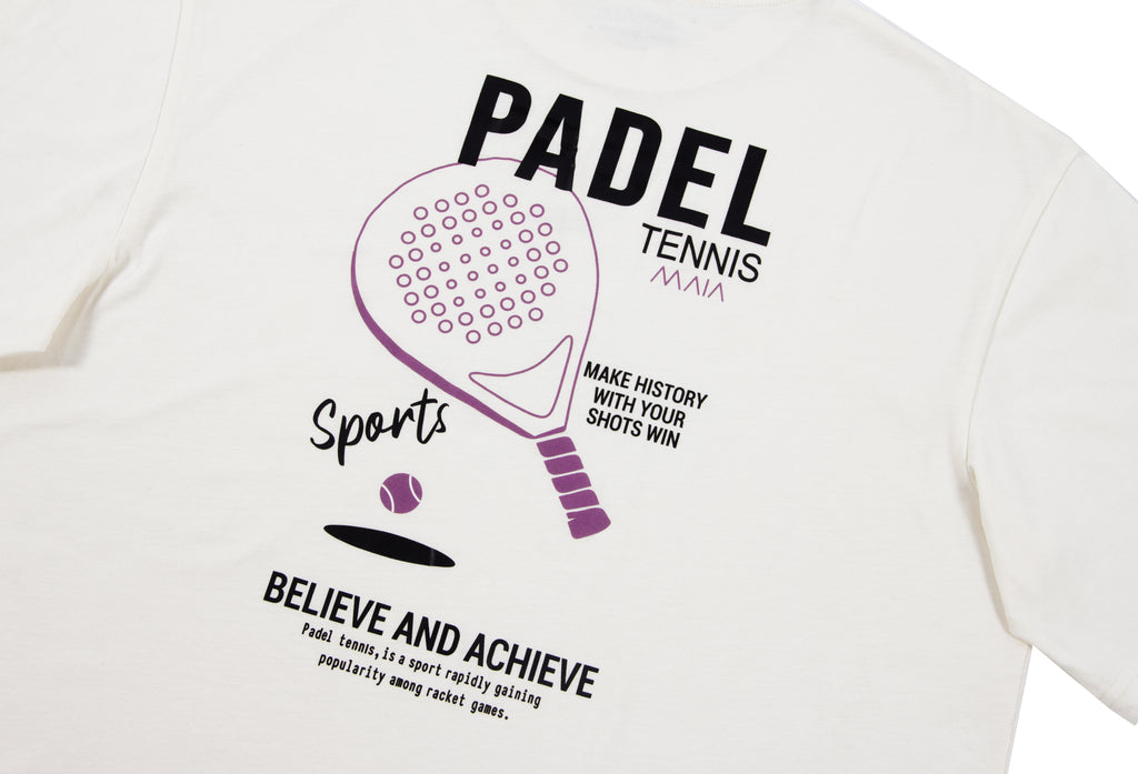 Erkek Padel Sırt Baskılı Oversize T-shirt