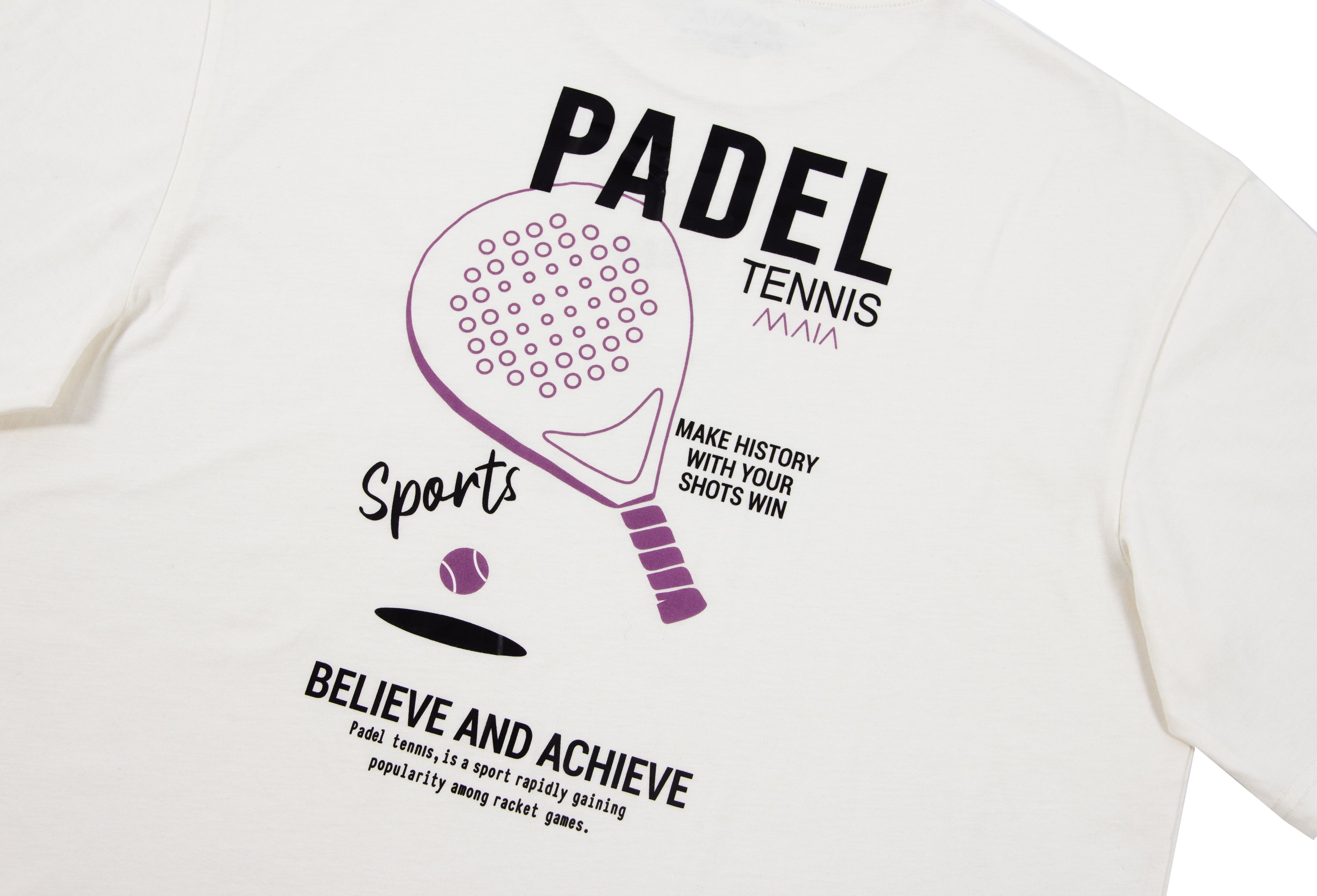 Erkek Padel Sırt Baskılı Oversize T-shirt