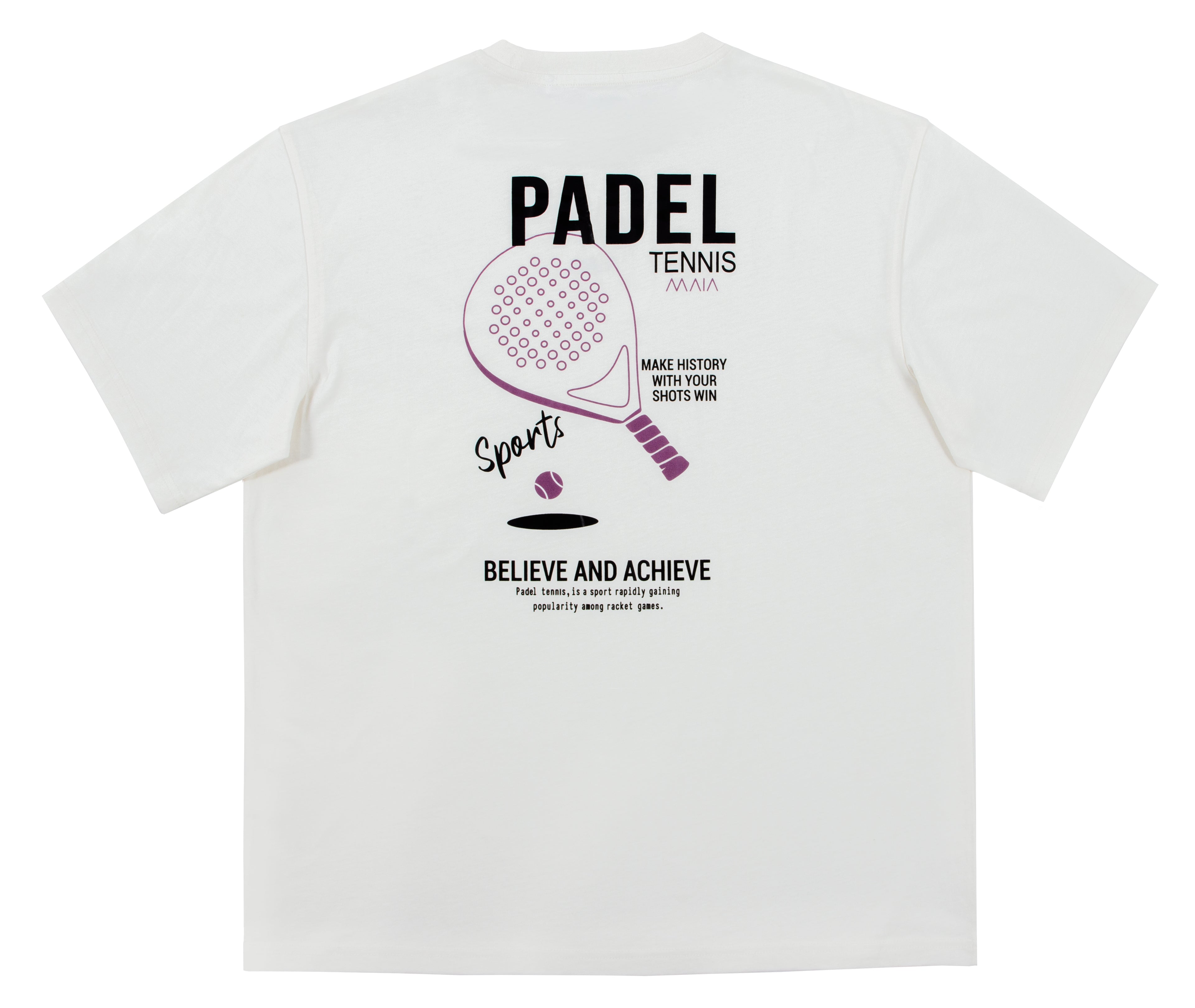 Erkek Padel Sırt Baskılı Oversize T-shirt