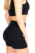 Kadın Siyah Renkli Modal Kısa Tayt & Bra Takım