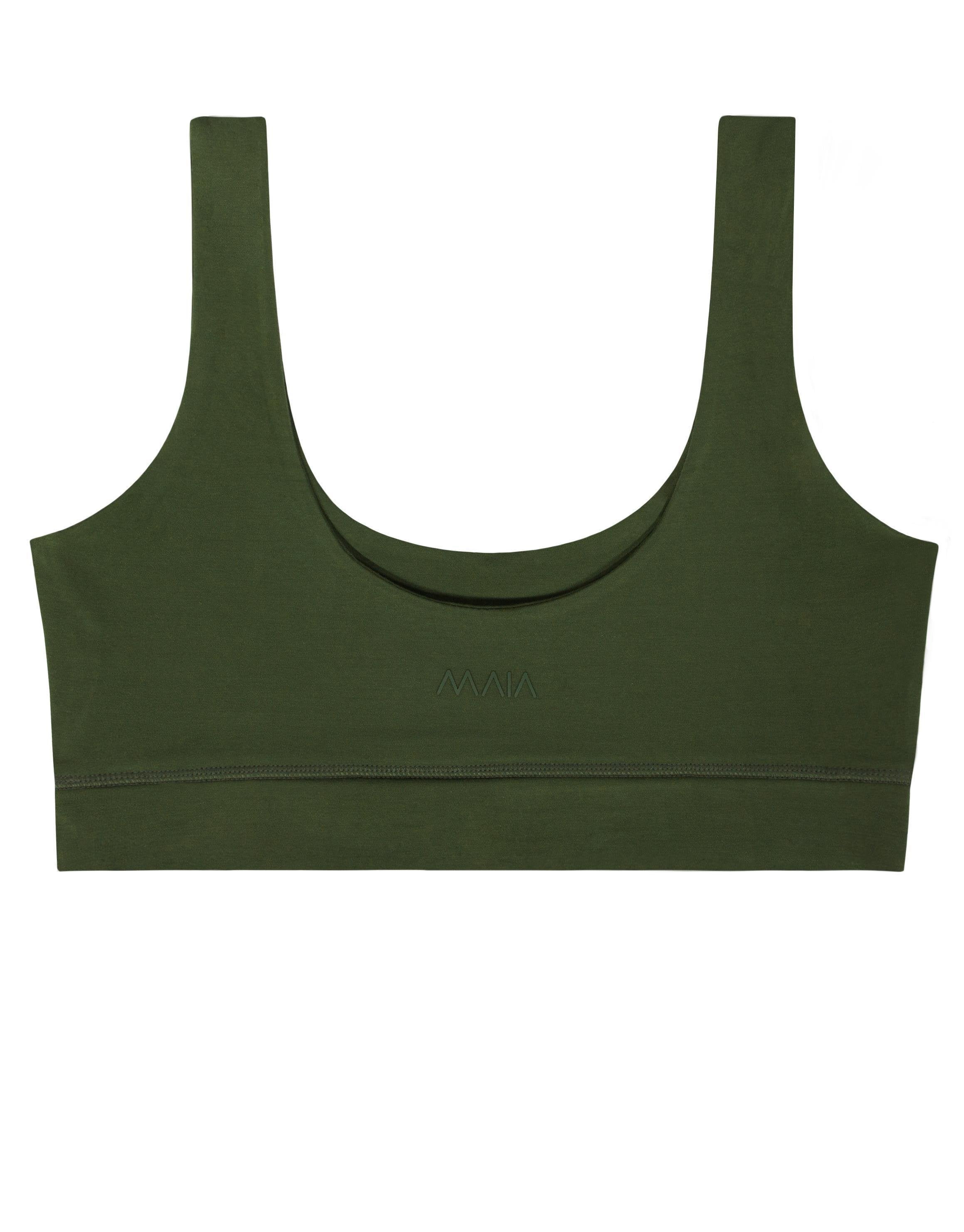 Kadın Haki Renkli Modal Kısa Tayt & Bra Takım