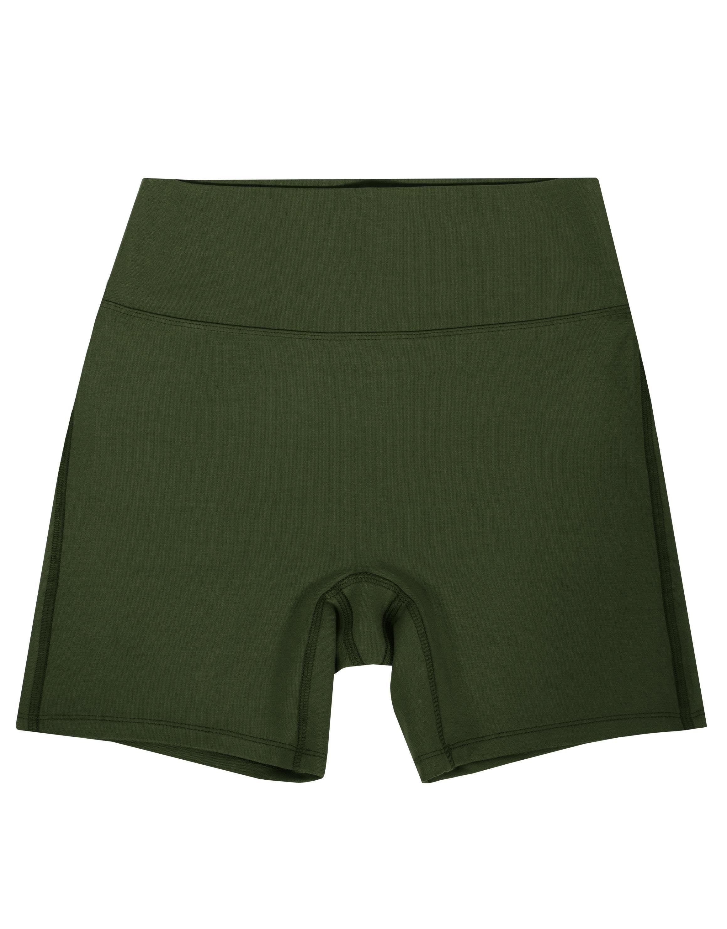 Kadın Haki Renkli Modal Kısa Tayt & Bra Takım