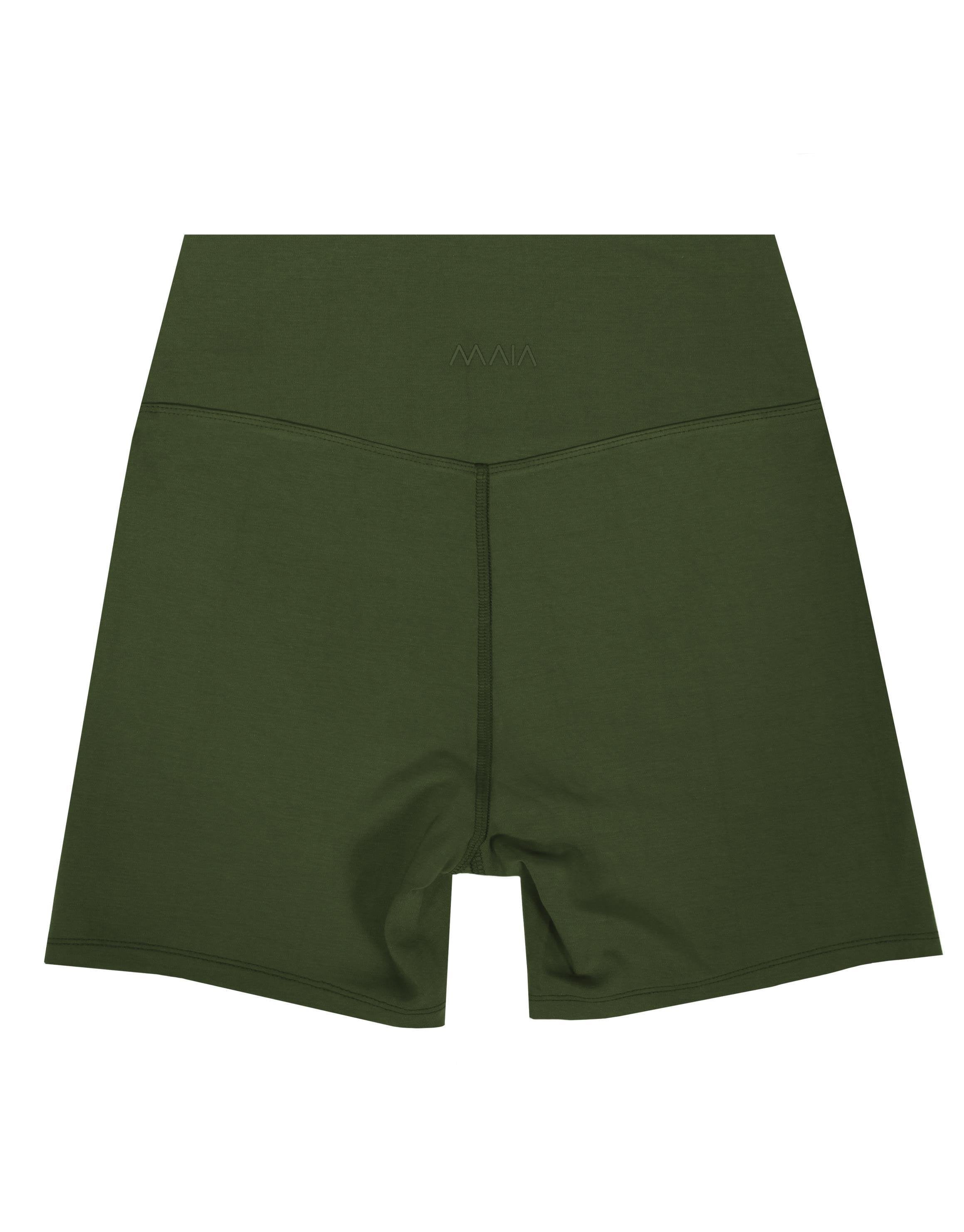 Kadın Haki Renkli Modal Kısa Tayt & Bra Takım