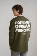 Erkek Haki Renkli Fencing Temalı Sweatshirt