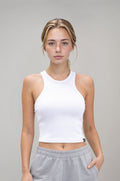 Women's White Halter Neck Camisole Tank Top 