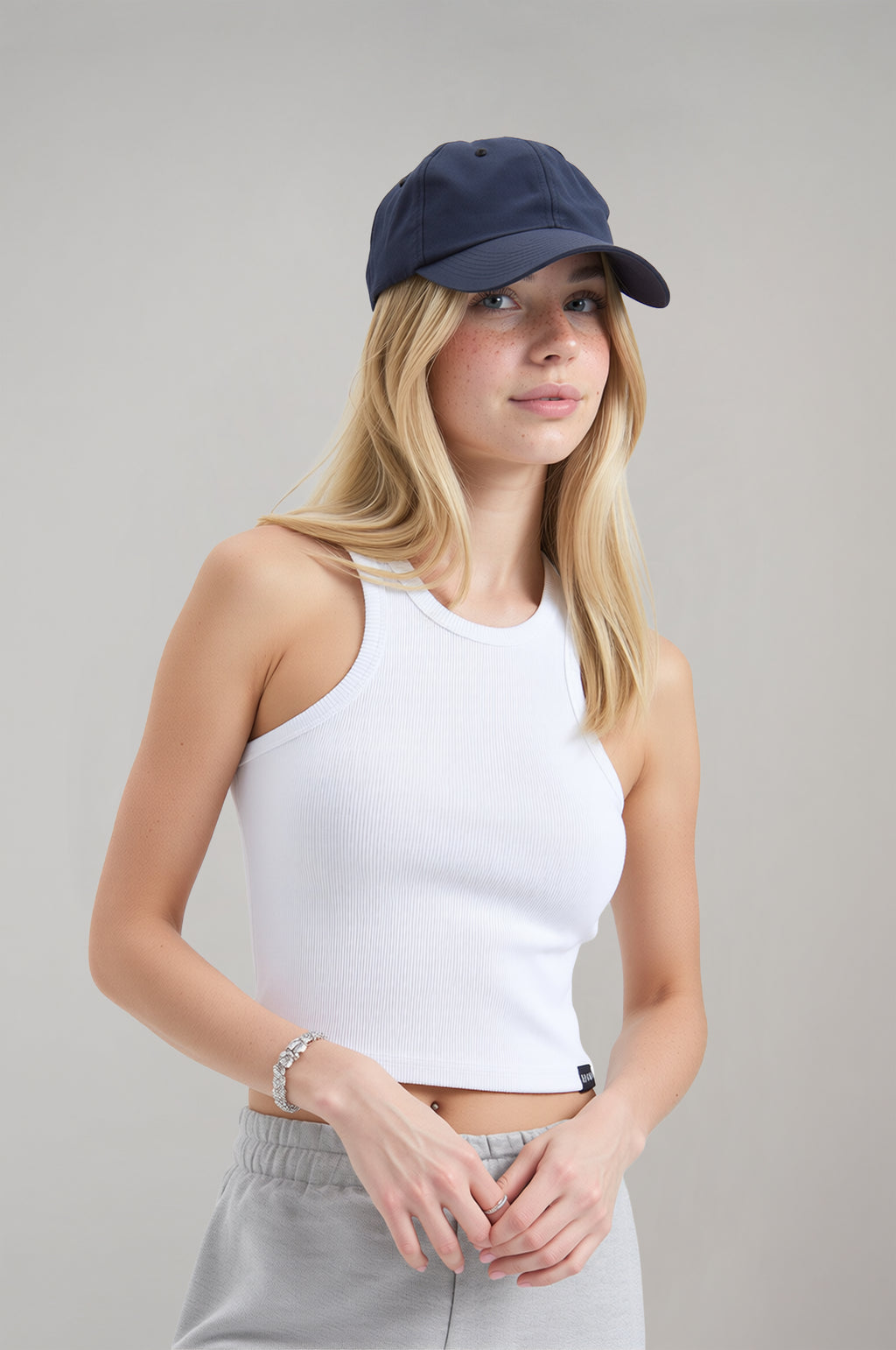 Women's White Halter Neck Camisole Tank Top 