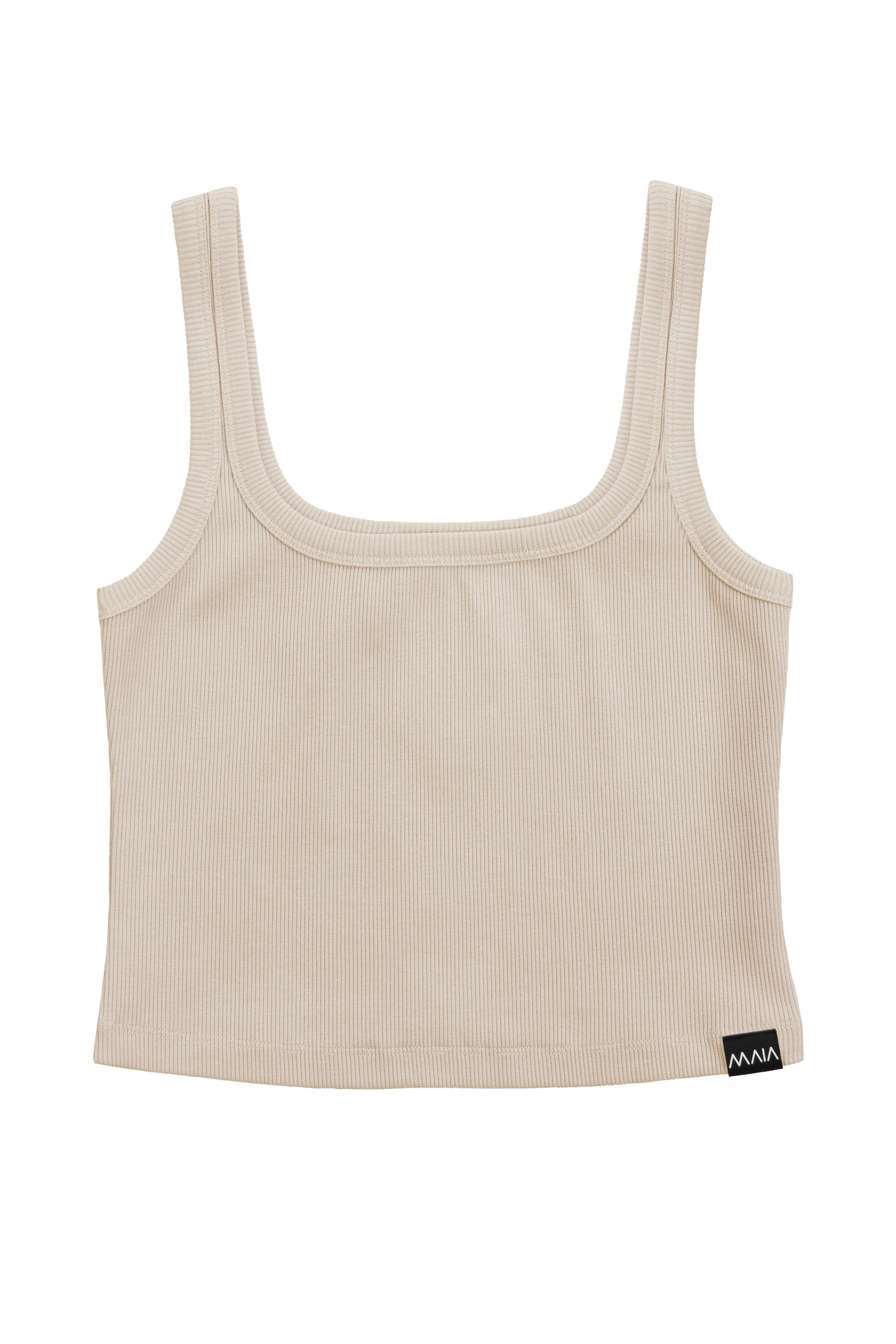 Kadın Bej Renkli Askılı Kare Yaka Kaşkorse Atlet