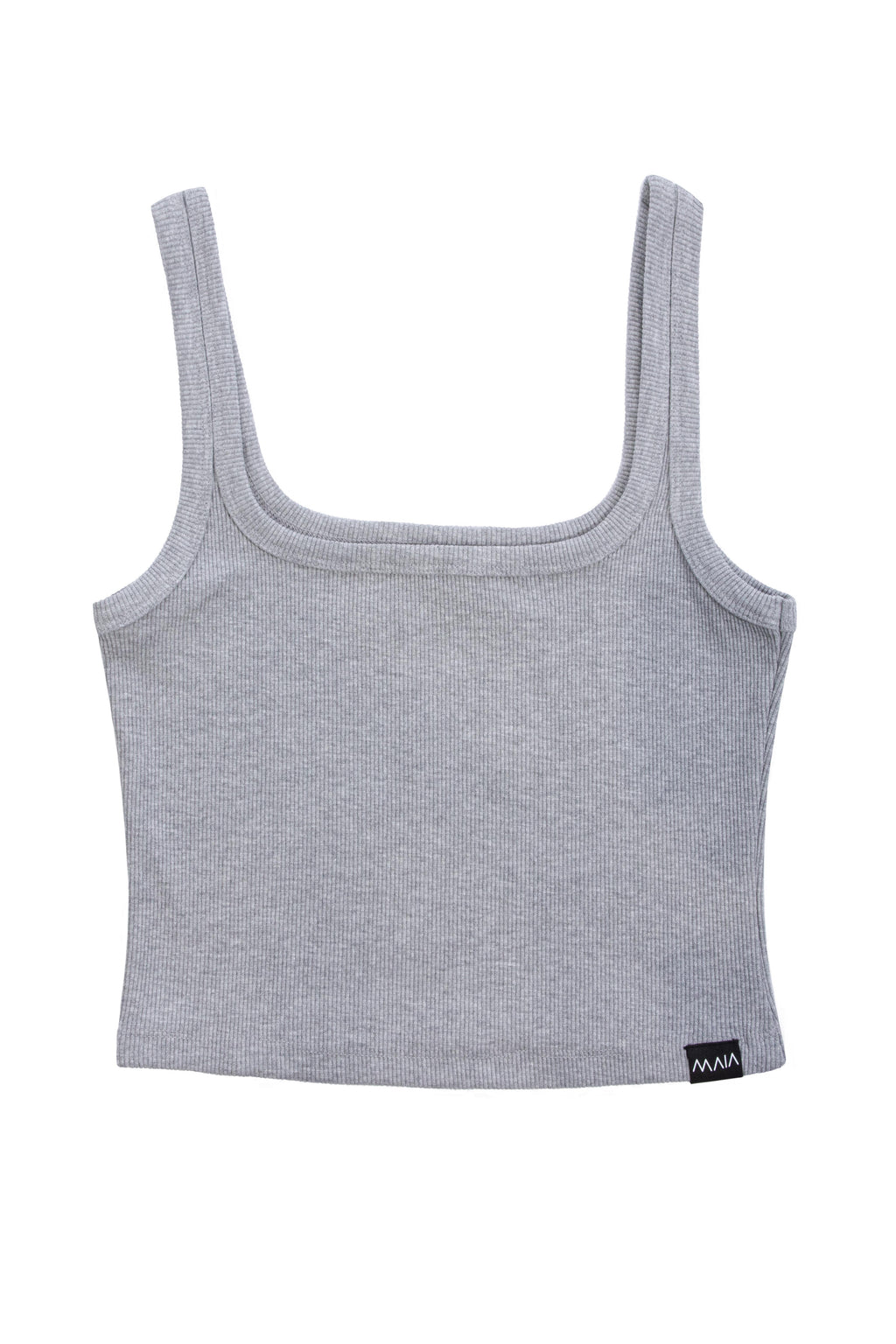 Women's Grey Strappy Square Neck Camisole Tank Top 