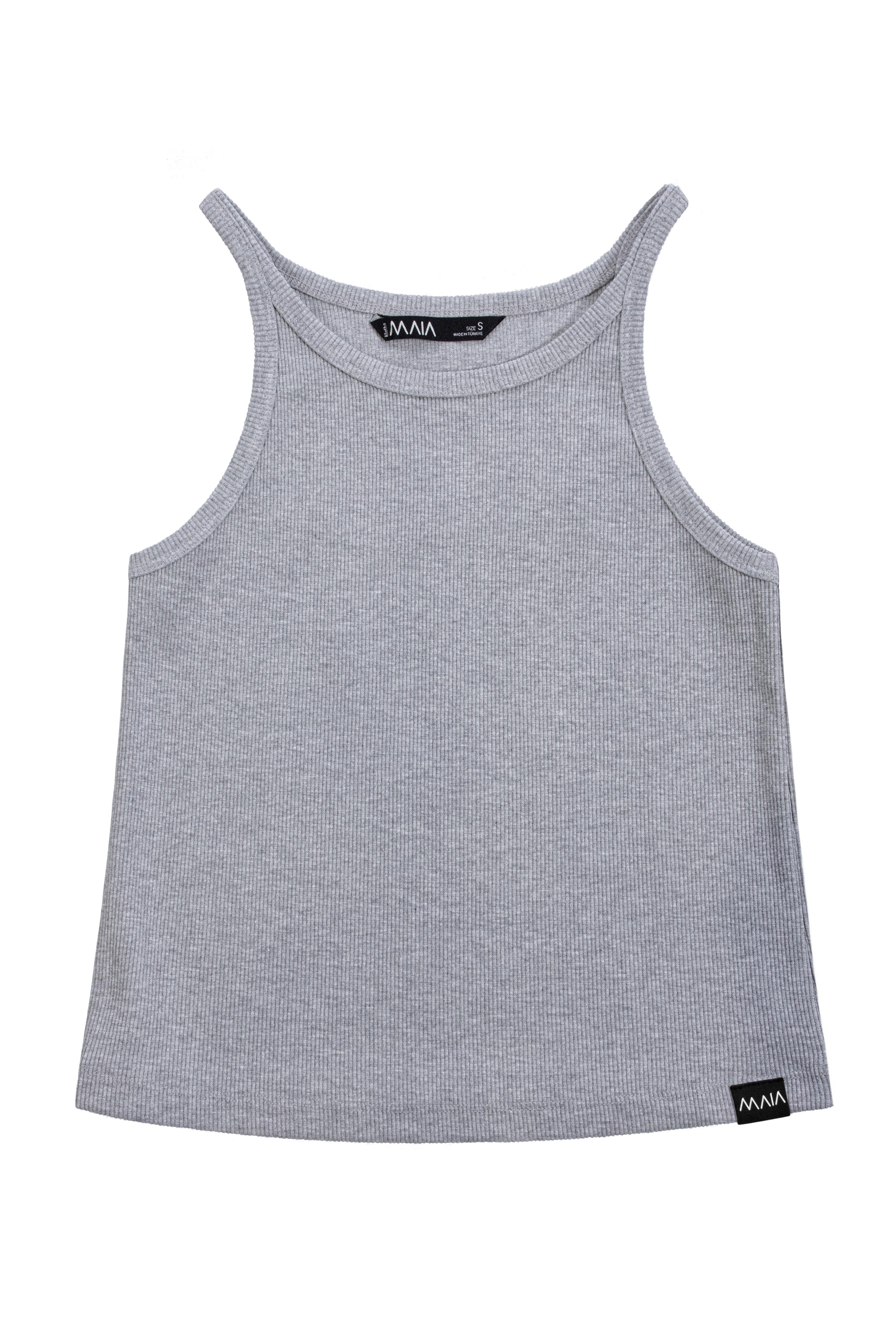 Kadın Gri Renkli Askılı Kaşkorse Atlet