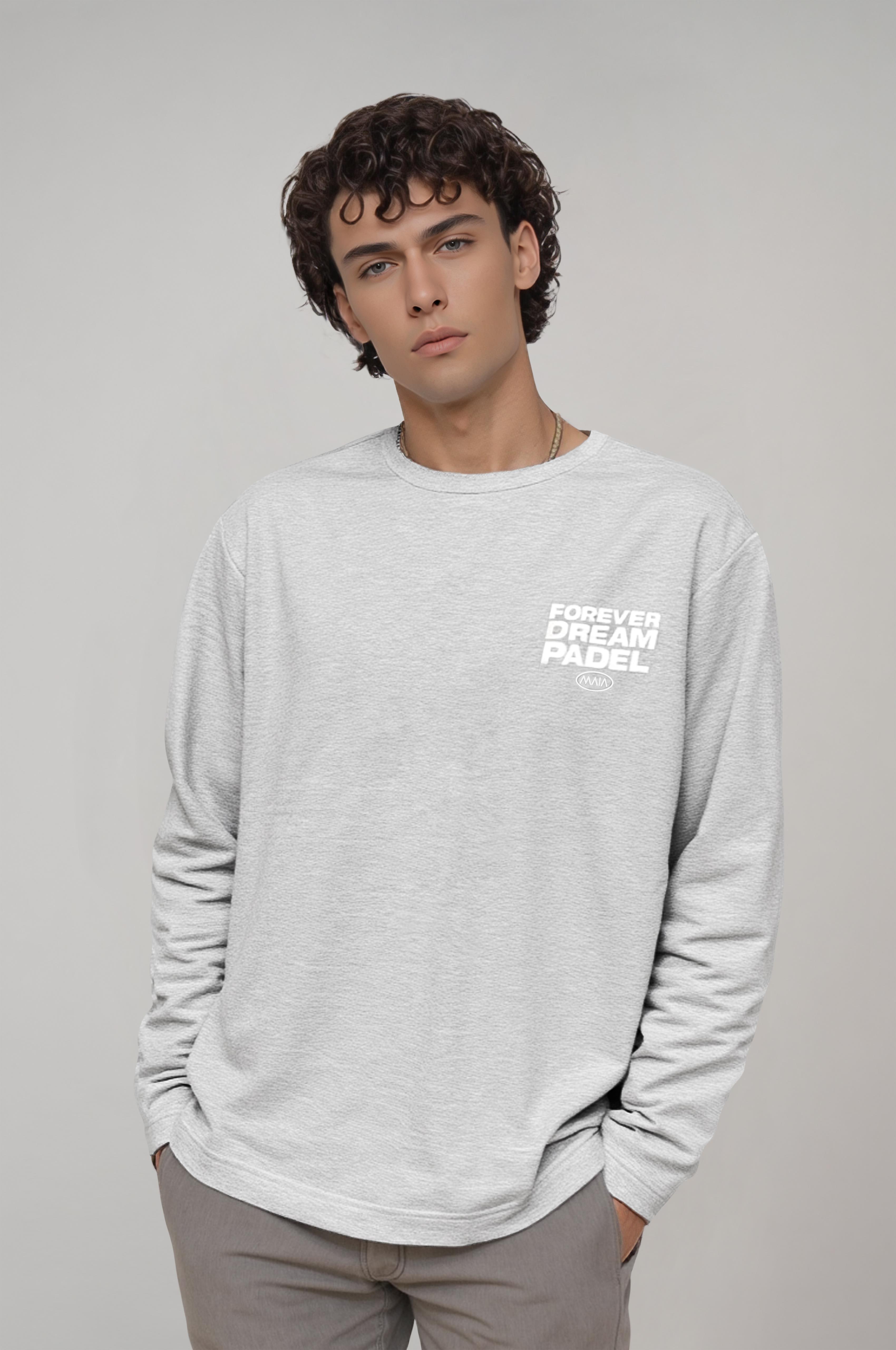 Erkek Grimelanj Renkli Padel Temalı Sweatshirt