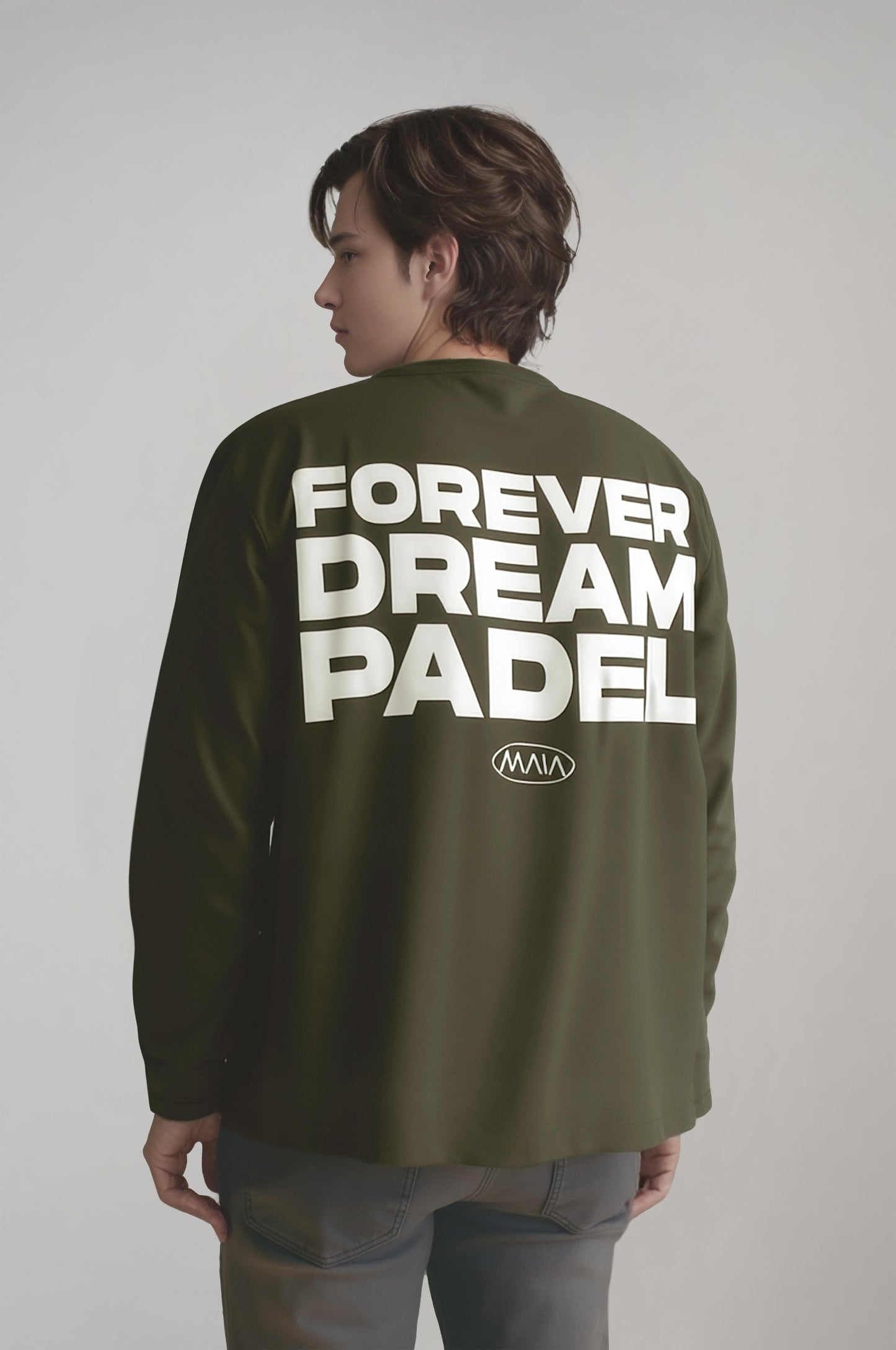 Men's Khaki Padel-Themed Sweatshirt