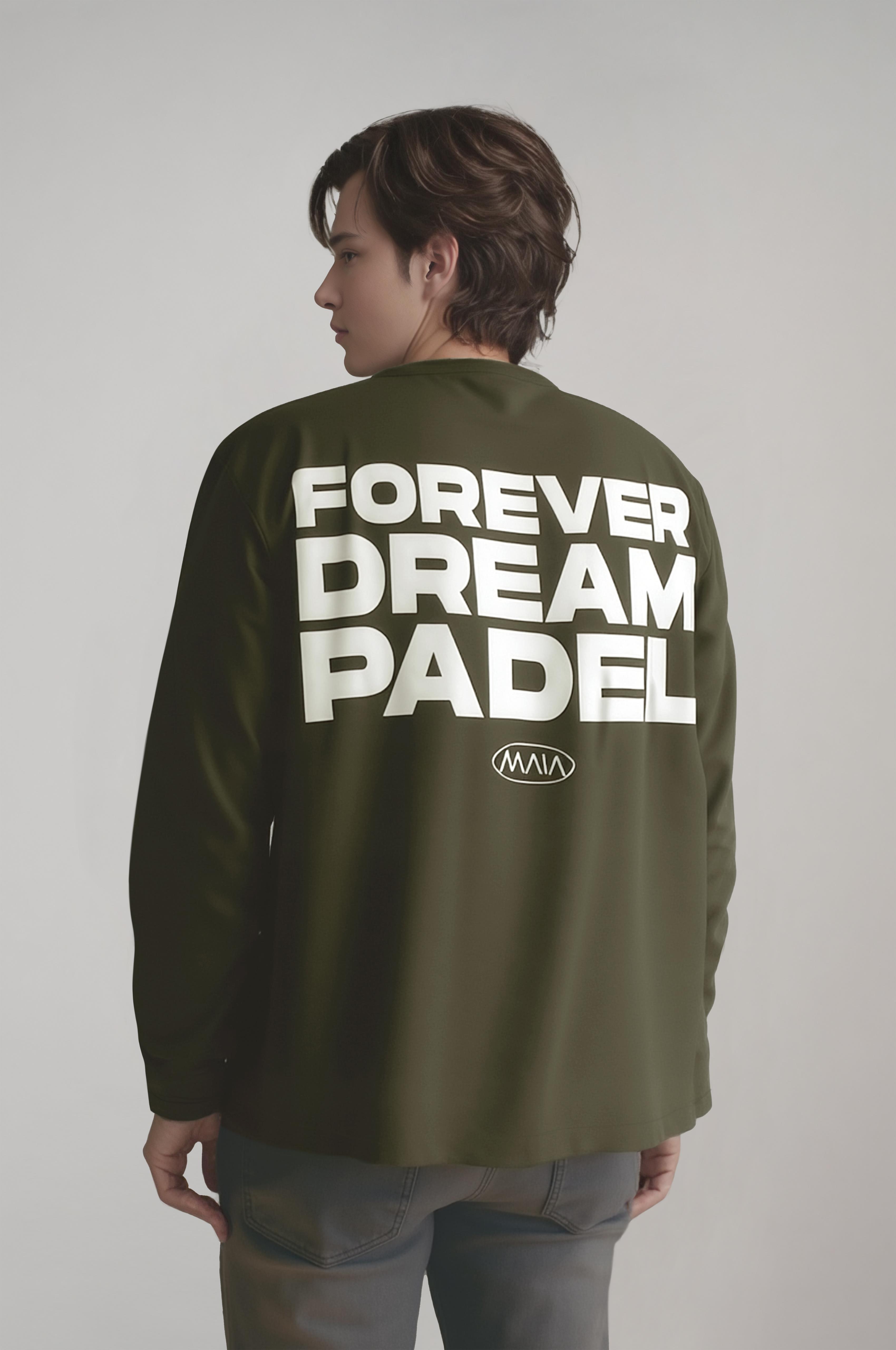 Erkek Haki Renkli Padel Temalı Sweatshirt