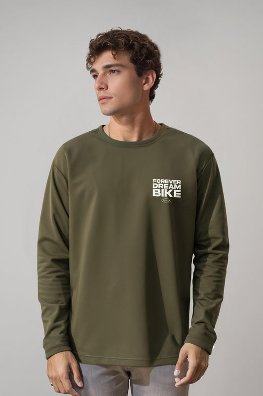 Men's Khaki-Colored Bike-Themed Sweatshirt