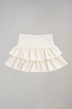 Kız Çocuk Ekru Renk Pileli Etek