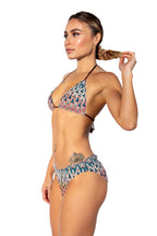 Renkli Triko Üçgen Bikini Takım