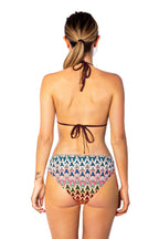 Renkli Triko Üçgen Bikini Takım