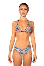 Renkli Triko Üçgen Bikini Takım