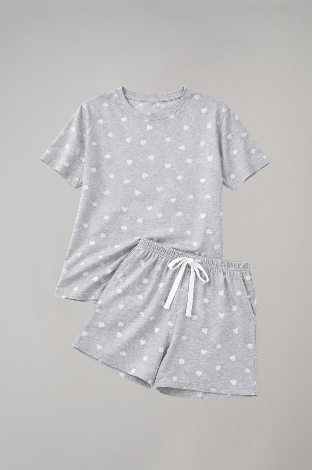 Kadın Kalp Desenli Pamuklu Pijama Takımı