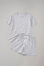 Kadın Kalp Desenli Pamuklu Pijama Takımı