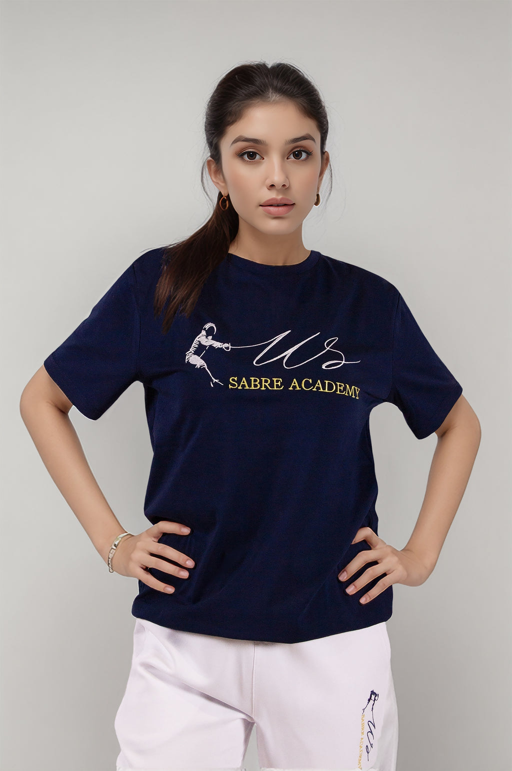 Us Sabre Acadmy Nakış Detaylı Lacivert Tişört