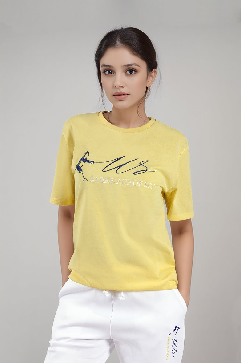 Us Sabre Acadmy Nakış Detaylı Sarı Tişört