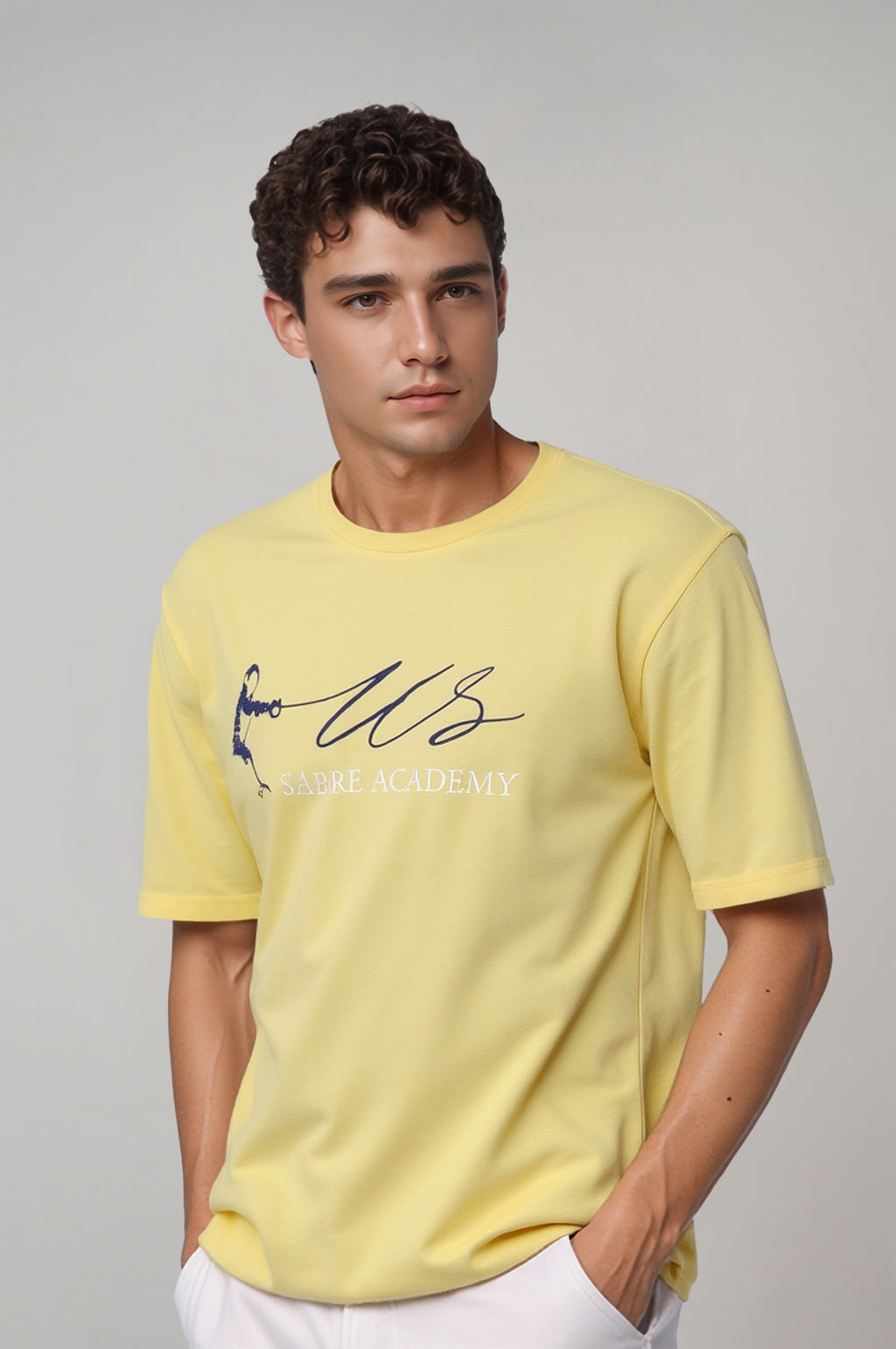 Us Sabre Acadmy Nakış Detaylı Sarı Tişört